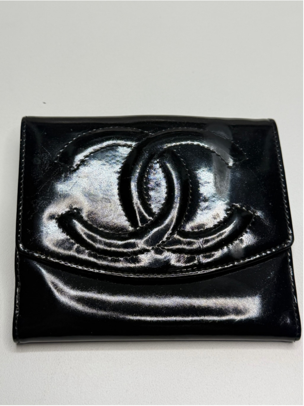 Women's Chanel Patent Leather Wallet, One Size, Black